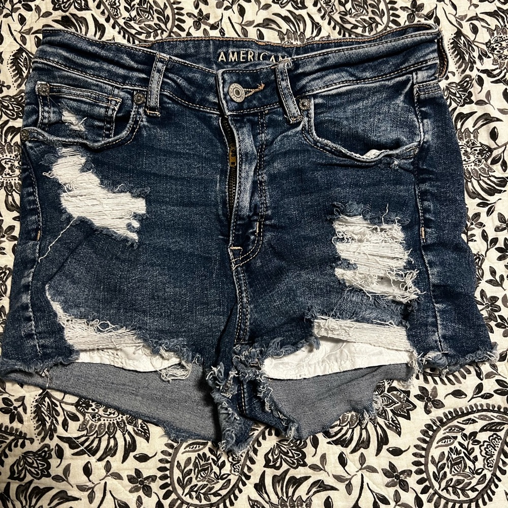American Eagle Denim Shortie Shorts
